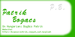 patrik bogacs business card